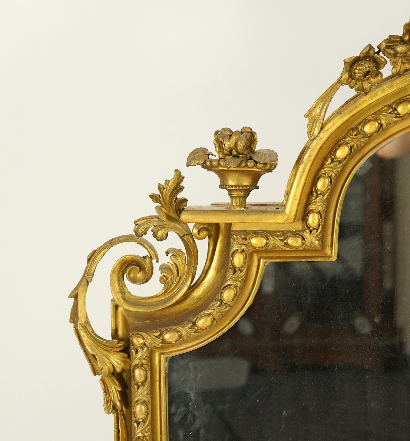 A Victorian giltwood and composition overmantel mirror